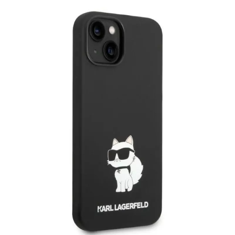 Karl Lagerfeld KLHMP14MSNCHBCK iPhone 14 Plus / 15 Plus 6,7 inch Hard Case zwart silicone Choupette MagSafe