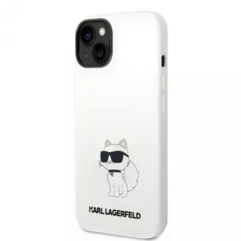 Karl Lagerfeld KLHMP14MSNCHBCH Hardcase silicone MagSafe Case voor iPhone 14 Plus / 15 Plus 6,7 inch wit Choupette