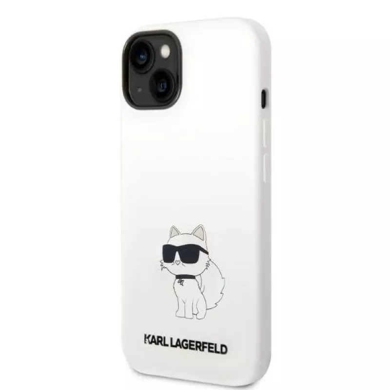 Karl Lagerfeld KLHMP14MSNCHBCH Hardcase silicone MagSafe Case voor iPhone 14 Plus / 15 Plus 6,7 inch wit Choupette