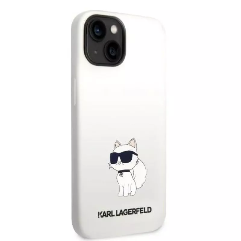 Karl Lagerfeld KLHMP14MSNCHBCH Hardcase silicone MagSafe Case voor iPhone 14 Plus / 15 Plus 6,7 inch wit Choupette