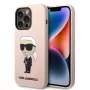 Karl Lagerfeld KLHCP14XSNIKBCP Ikonik siliconen hardcase voor iPhone 14 Pro Max 6,7 inch roze