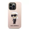Karl Lagerfeld KLHCP14XSNIKBCP Ikonik siliconen hardcase voor iPhone 14 Pro Max 6,7 inch roze