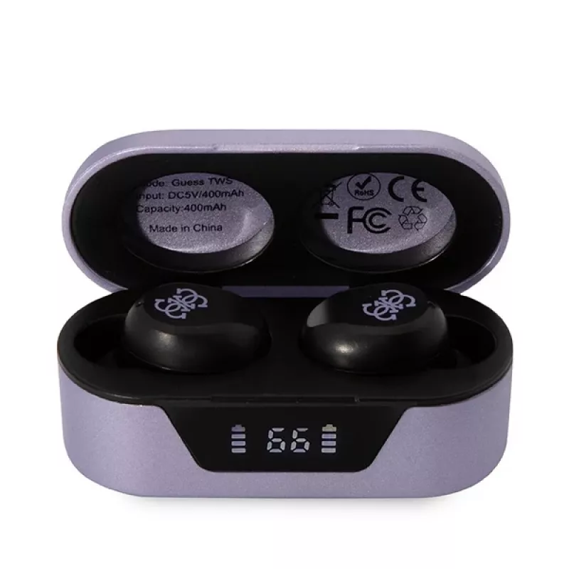 Guess GUTWST31EU True Wireless Stereo Bluetooth 5.3 oordopjes met oplaadcase - paars