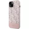 GUESS iPhone 13/14/15 roze hardcase GCube Stripes MagSafe