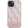 GUESS iPhone 13/14/15 roze hardcase GCube Stripes MagSafe