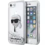 Karl Lagerfeld KLHCI8LNKHCH hardcase Glitter Karl Head voor iPhone 7/8/SE 2020/SE 2022, zilver