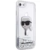 Karl Lagerfeld KLHCI8LNKHCH hardcase Glitter Karl Head voor iPhone 7/8/SE 2020/SE 2022, zilver