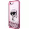 Karl Lagerfeld KLHCI8LNKHCP hardcase Glitter Karl Head voor iPhone 7/8/SE 2020/SE 2022, roze