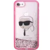 Karl Lagerfeld KLHCI8LNKHCP hardcase Glitter Karl Head voor iPhone 7/8/SE 2020/SE 2022, roze