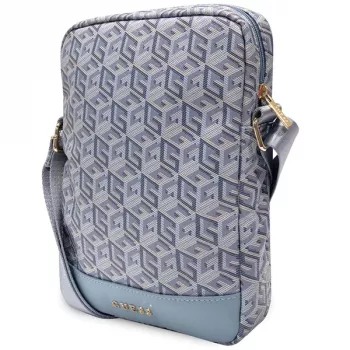 Guess GUTB10HGCFSEB GCube Stripe Tablet Bag 10 inch blauw