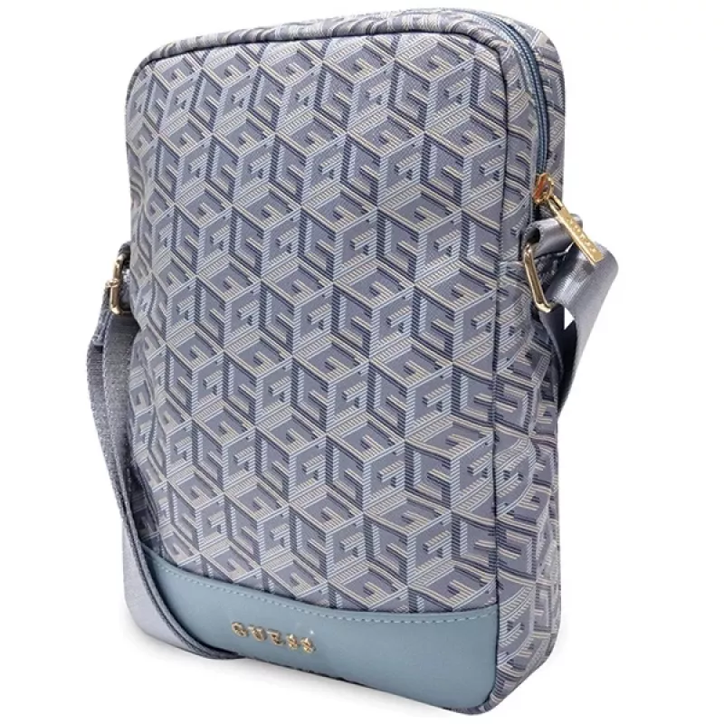 Guess GUTB10HGCFSEB GCube Stripe Tablet Bag 10 inch blauw