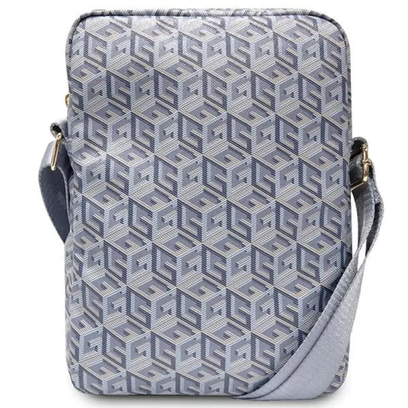 Guess GUTB10HGCFSEB GCube Stripe Tablet Bag 10 inch blauw