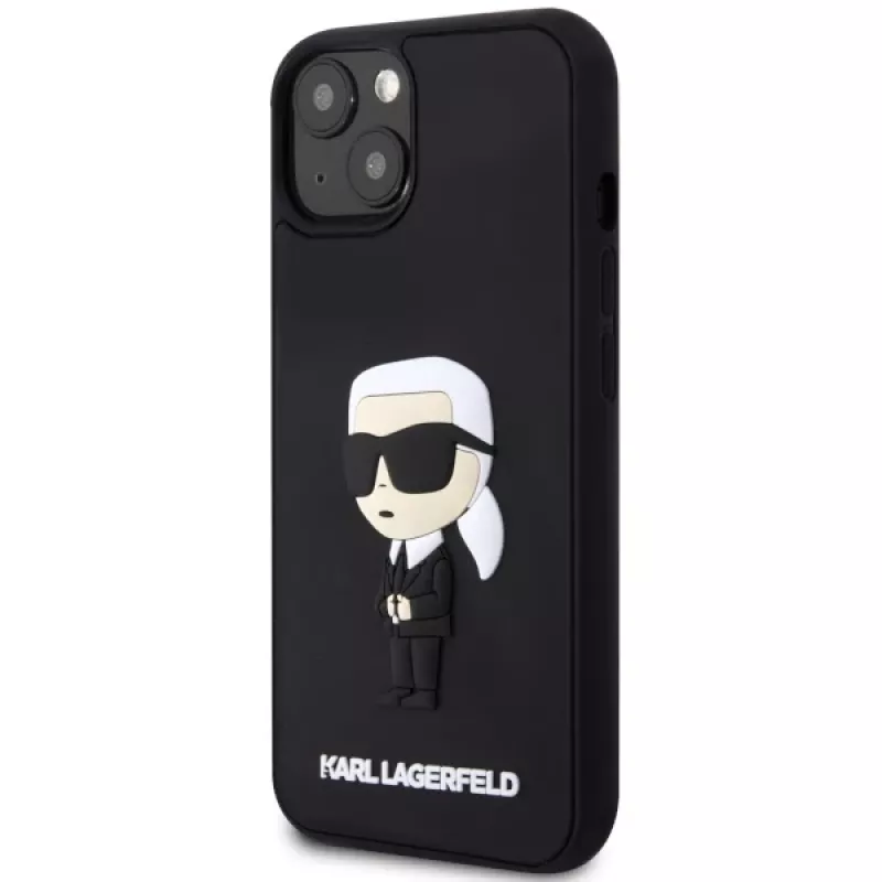 Karl Lagerfeld KLHCP14M3DRKINK Hardcase Rubber Ikonik 3D voor iPhone 14 Plus / 15 Plus 6.7 zwart