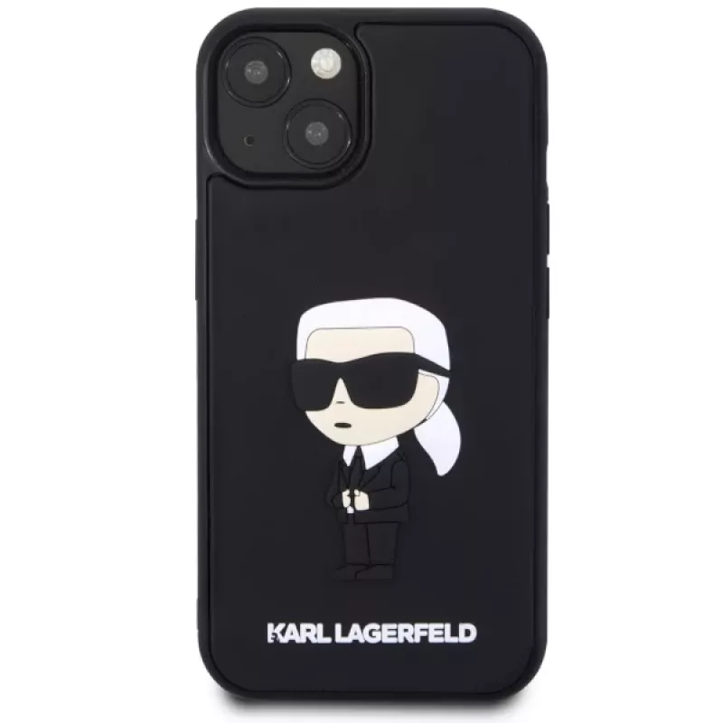 Karl Lagerfeld KLHCP14M3DRKINK Hardcase Rubber Ikonik 3D voor iPhone 14 Plus / 15 Plus 6.7 zwart