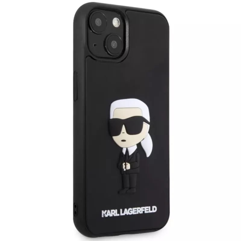 Karl Lagerfeld KLHCP14M3DRKINK Hardcase Rubber Ikonik 3D voor iPhone 14 Plus / 15 Plus 6.7 zwart