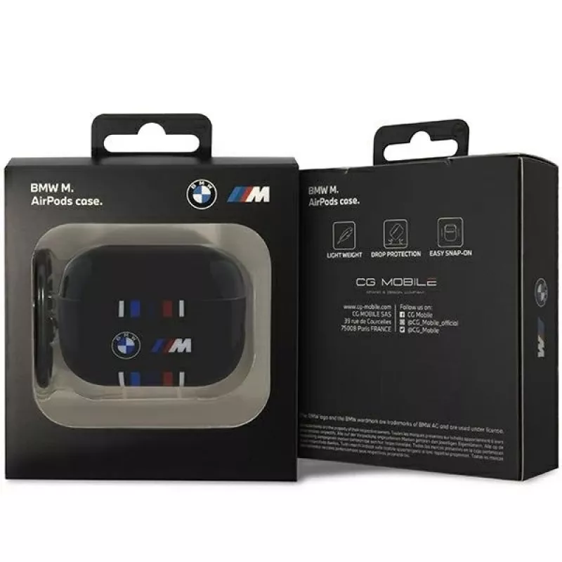 BMW beschermhoes voor AirPods Pro 2e generatie, zwart, met M-Stripe-design