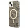Guess GUHMP13MH4STW iPhone 13 / 14 / 15 6,1 inch bruin Hardcase met MagSafe