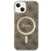 Guess GUHMP13MH4STW iPhone 13 / 14 / 15 6,1 inch bruin Hardcase met MagSafe