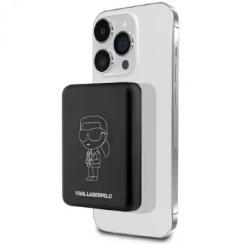 Karl Lagerfeld Ikonik MagSafe draadloze powerbank 3000mAh zwart