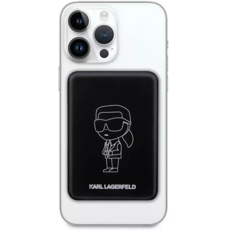 Karl Lagerfeld Ikonik MagSafe draadloze powerbank 3000mAh zwart