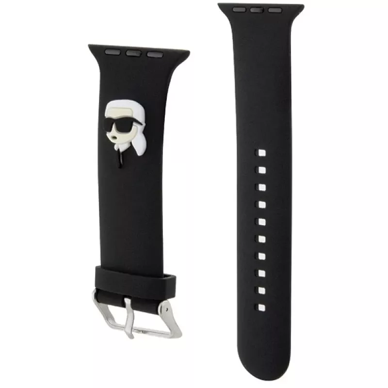 Karl Lagerfeld 3D Rubber Karl Head armband voor Apple Watch 38/40/41mm zwart