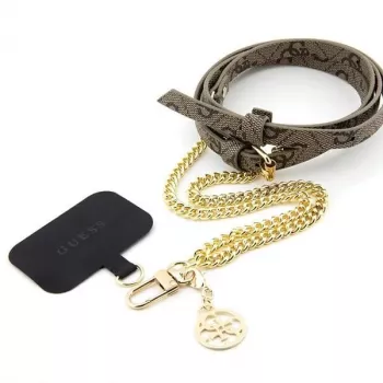 Guess GUOUC4MG4EW universele crossbody strap bruin 4G Chain