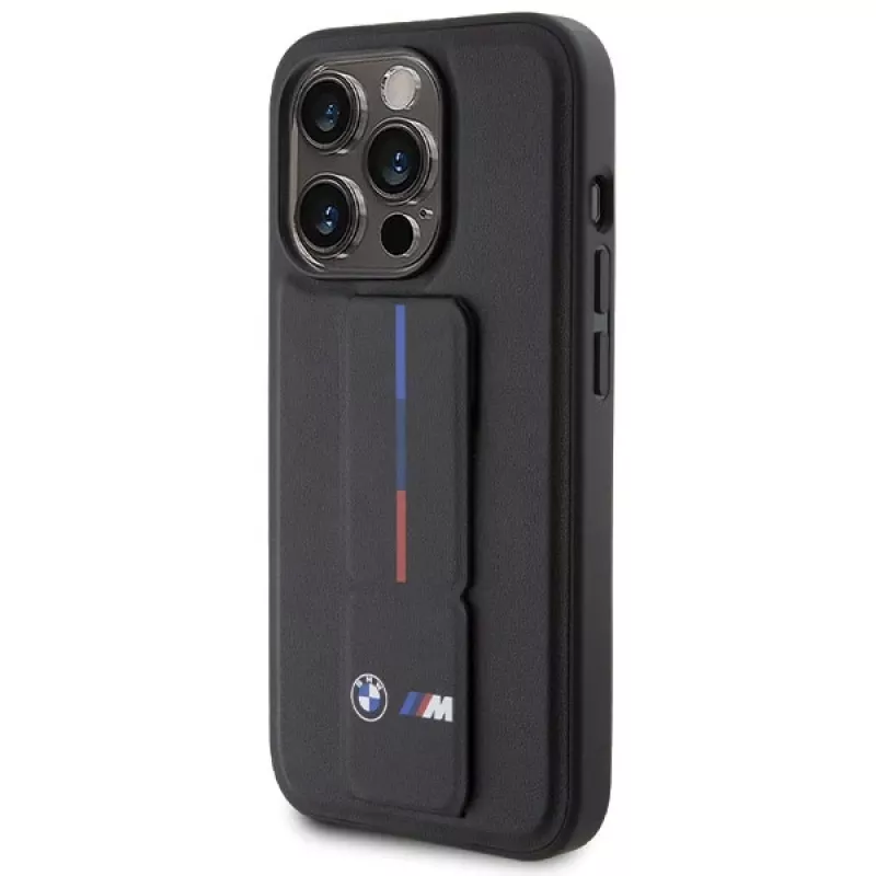 BMW Hardcase Grip Hot Stamp voor iPhone 15 Pro 6,1 inch zwart
