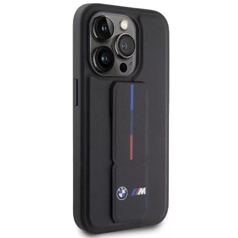 BMW Hardcase Grip Hot Stamp voor iPhone 15 Pro 6,1 inch zwart