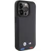 BMW Leather Stamp Tricolor Case voor iPhone 15 Pro 6,1 inch zwart