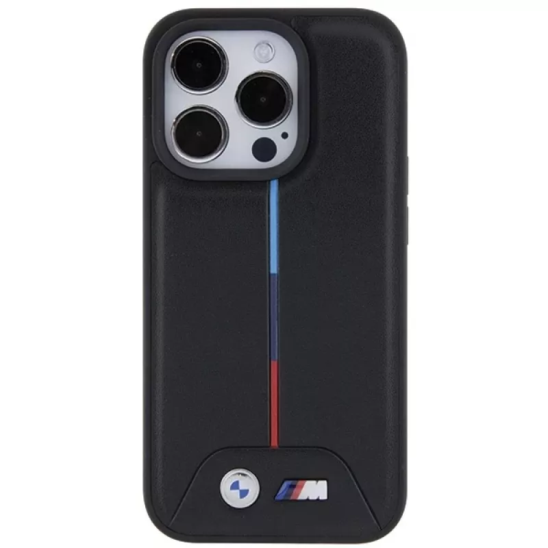 BMW BMHCP15L22PVTK iPhone 15 Pro 6,1 inch zwart Hardcase quilted tricolor