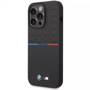 BMW siliconen Pattern Case voor Apple iPhone 15 Pro 6,1 inch zwart