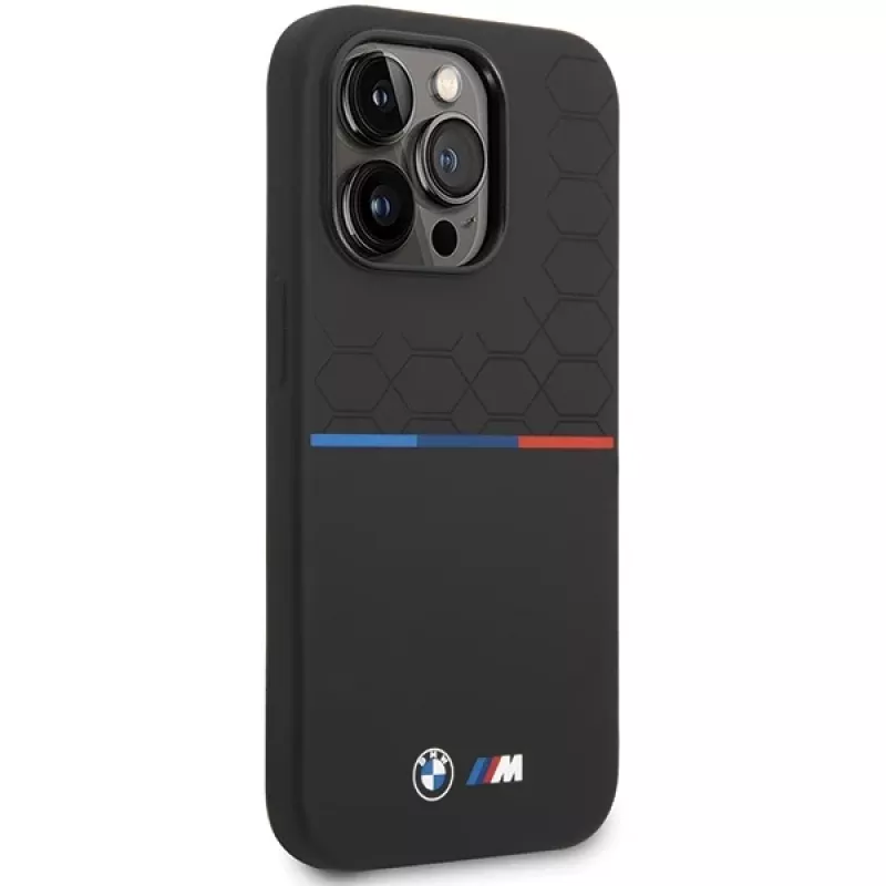 BMW M Collection siliconenhoes voor Apple iPhone 15 Pro Max 6,7 inch zwart patroon