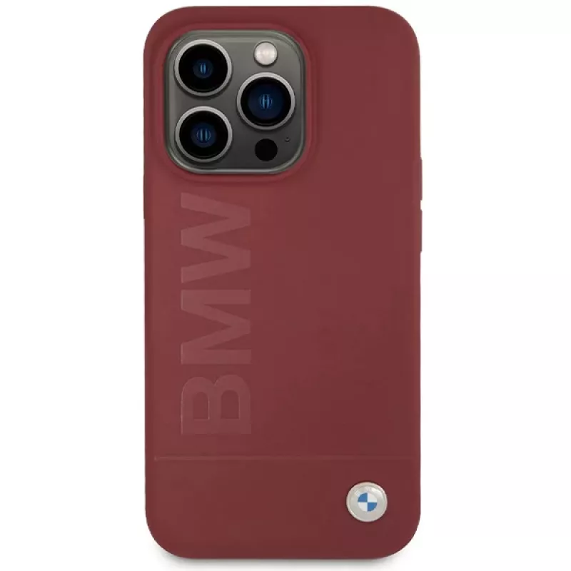 BMW M Collection Silicone Hard Case met MagSafe voor Apple iPhone 15 Pro 6,1 inch rood Big Logo