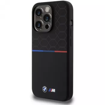 BMW M Silicone Pattern MagSafe Hard Case voor Apple iPhone 15 Pro 6,1 inch - zwart
