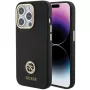 Guess GUHCP15LM4DGPK iPhone 15 Pro 6.1 zwart Hardcase siliconen Logo Strass 4G