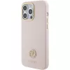 Guess GUHCP15XM4DGPP iPhone 15 Pro Max 6,7 inch roze silicone hardcase met strass logo 4G