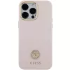 Guess GUHCP15XM4DGPP iPhone 15 Pro Max 6,7 inch roze silicone hardcase met strass logo 4G