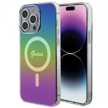 Guess IML Iridescent MagSafe Case voor iPhone 15 Pro Max (bont)