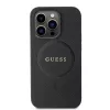 GUESS Saffiano PU MagSafe-hoesje voor iPhone 15 Pro zwart