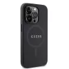 GUESS Saffiano PU MagSafe-hoesje voor iPhone 15 Pro zwart