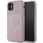 Guess GUHMN61PSAHMCP hardcase Saffiano MagSafe voor iPhone 11 / Xr 6.1 roze