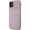 Guess GUHMN61PSAHMCP hardcase Saffiano MagSafe voor iPhone 11 / Xr 6.1 roze