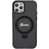 Guess GUHMP12MHRSGSK iPhone 12/12 Pro 6.1 hardcase ringstandaard Script Glitter MagSafe zwart
