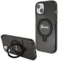 Guess GUHMP13MHRSGSK iPhone 13/14/15 6,1 inch zwarte hardcase met ringstandaard, Script Glitter, MagSafe