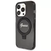 Guess Script Glitter Collection hardcase ringstandaard MagSafe voor iPhone 13 Pro / 13 6.1 zwart