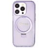 Guess GUHMP14LHRSGSU iPhone 14 Pro 6.1 hardcase ringstandaard Script Glitter MagSafe paars