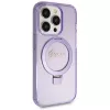 Guess GUHMP14LHRSGSU iPhone 14 Pro 6.1 hardcase ringstandaard Script Glitter MagSafe paars
