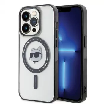 Karl Lagerfeld KLHMP15LHCHNOTK iPhone 15 Pro 6,1 inch transparante hardcase IML Choupette Head MagSafe