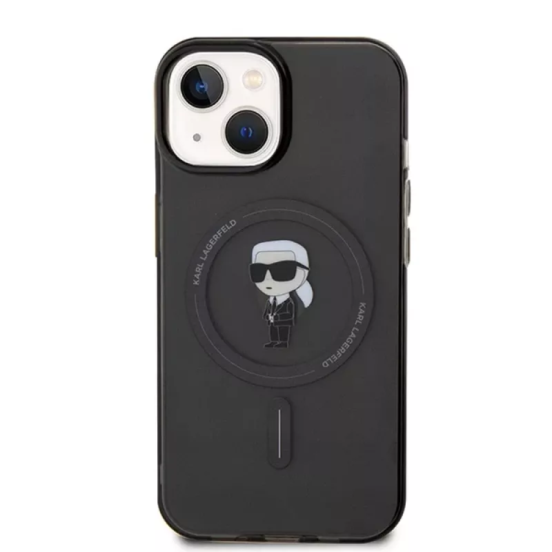 Karl Lagerfeld Ikonik hardcase MagSafe voor iPhone 13/14/15 6,1 inch zwart