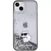 Karl Lagerfeld KLHCP15MLKCNSK iPhone 15 Plus / 14 Plus 6,7 inch transparante hardcase Liquid Glitter Choupette
